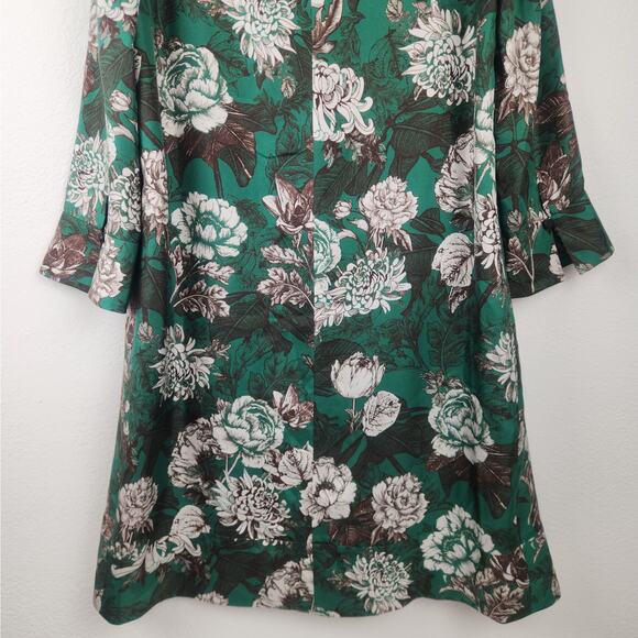 Windsor. Silk Green Dress Size 36 US Size 6 From Germany NWT 3/4 Sleeve Knee - Picture 6 of 10